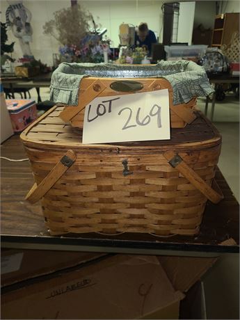 Longaberger (LLF) Handwoven Memories Basket & Vintage Pie Basket