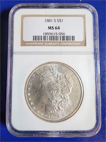 MS64 1881-S Morgan Silver Dollar