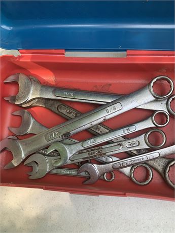 Combination Wrench Set 9 Pieces 1/4-3/4