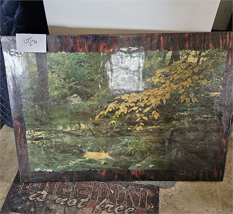 Forest Scene Decoupage Art On Wood