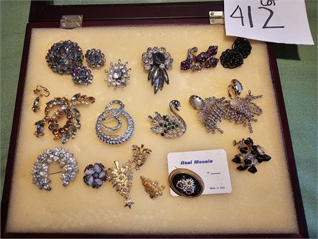 Vintage Rhinestone Jewelry - Parure Sets/Mylu Christmas Tree/Mosaic & More