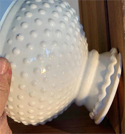 Super Glass Corp White Milk Glass Hobnail Replacement Lamp Shades W/Ruffled Top