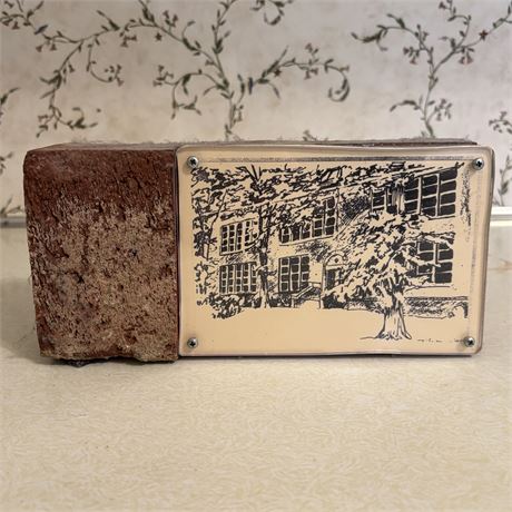 Unique Brick with Etching of Building of Which it was Reclaimed