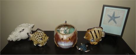 Beach Decor: Ceramic Fish, Turtle, Etc