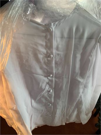 Cygnet Ladys Sheer White Button-Up Blouse Lot - Size 13/14