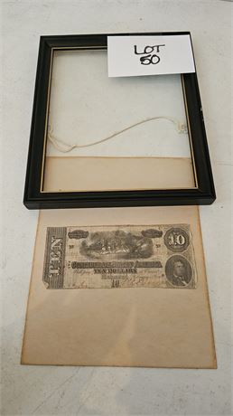 Authentic Confederate States America 10 Dollar Note Richmond February 17th 1864