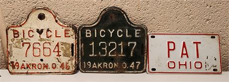 3 Vintage Bicycle Plates