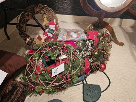 Christmas Wreaths & Tree Skirts - Different Colors & Sizes