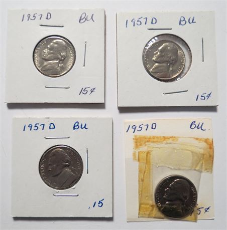 1957D BU Nickels