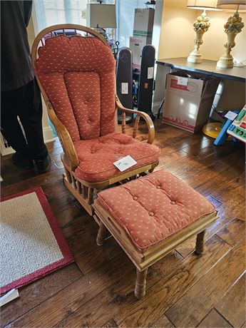 Wood Glider with Ottoman Chair