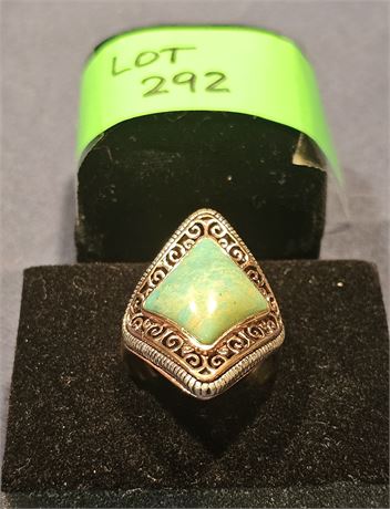 Sterling Barse 925 Turquoise Ring Sz 10.5