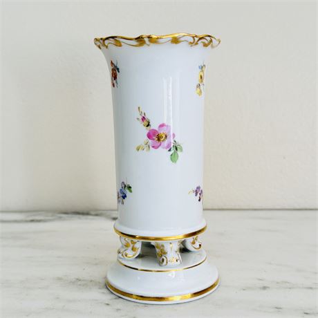 Meissen Porcelain Germany Hand Painted Vase - 5.5"T