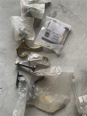 Baldwin Brass Finish Coat Hooks, Door Stops