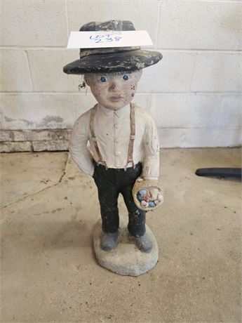 Concrete Amish Boy Statue