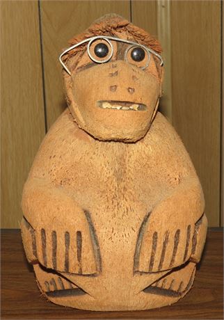 Carved Coconut Monkey