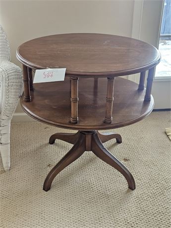 Vintage Wood Drum Table