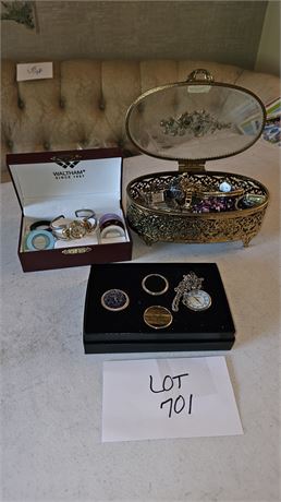 Mixed Watch Lot Ladies Gem Essence, Waltham, Helbros, GF Elgin & More