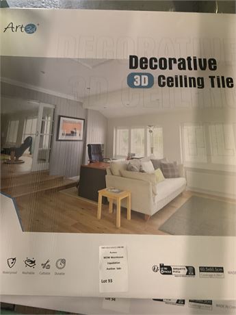 Art3d Square Drop Ceiling Tile White 2' x 2' PVC Ceiling Panels 12 Pk