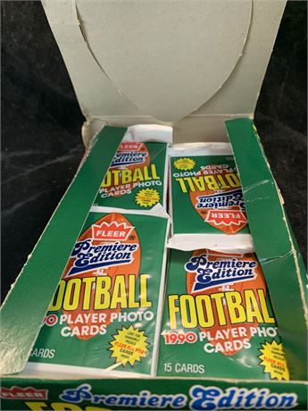 1990 Fleer Premier Edition Football Card Packs 22 Unopened packs