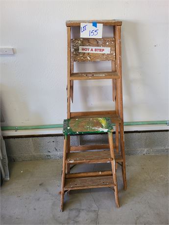 Wood Step Ladders : Werner 4ft & Small 2ft Ladder