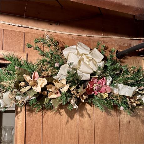 Large, Beautiful Artificial Floral Crescent Swag - 40”