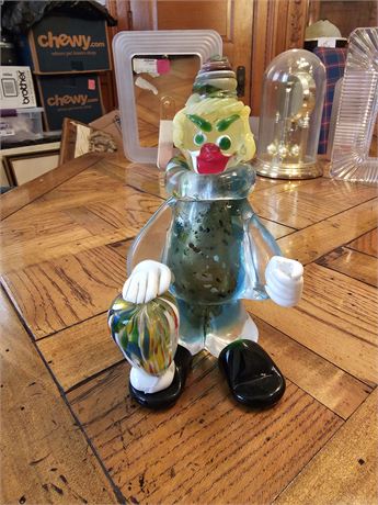 J.I. Co. Venetian Handmade Glass Clown Figurine