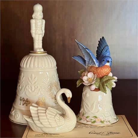 Lenox Porcelain Bells and Classic Swan Figurine