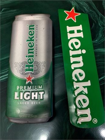 Heineken Beer Metal Wall Signs - Lot of 2