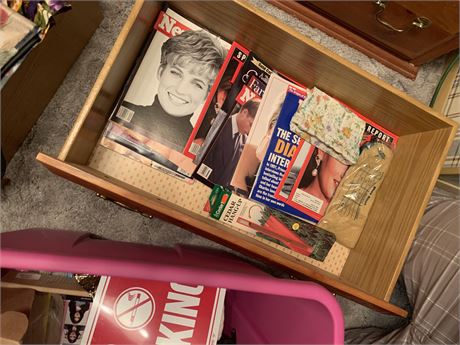 Dresser Drawer Clean Out Lot - Princess Diana Magazines - Ladies Tops  & More