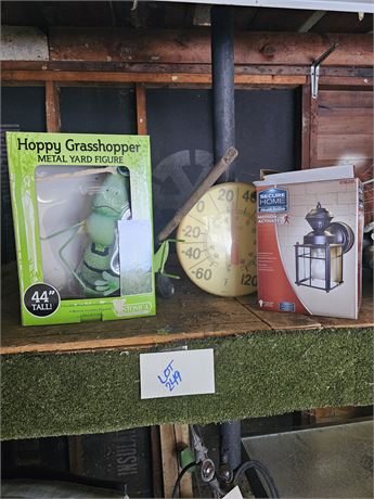 Grasshopper Metal Yard Figure / Motion Activated Light & More