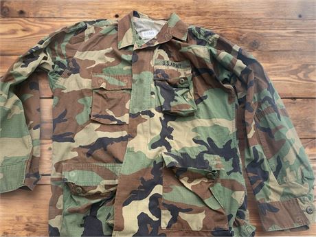 Vintage U.S. Army Military BDU Woodland Camouflage Combat Jacket/Coat