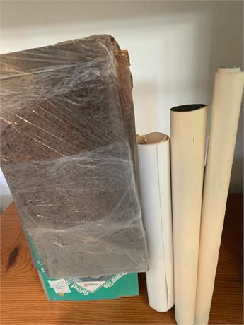 Poster, File Boxes, Cork Board Lot