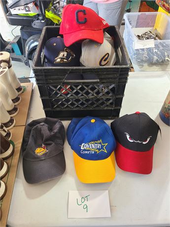 Assortment of Sports Ball Caps - Indians / Akron U / Ducks & More