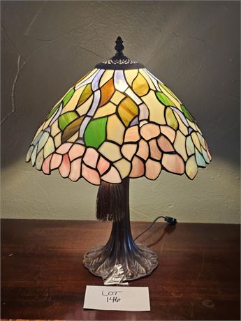 Tiffany Style Cabbage Rose Table Lamp 20"H