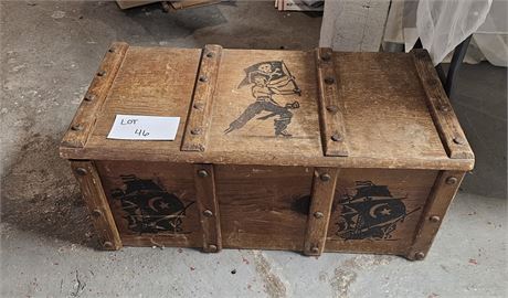 Wood Pirate Toy Box