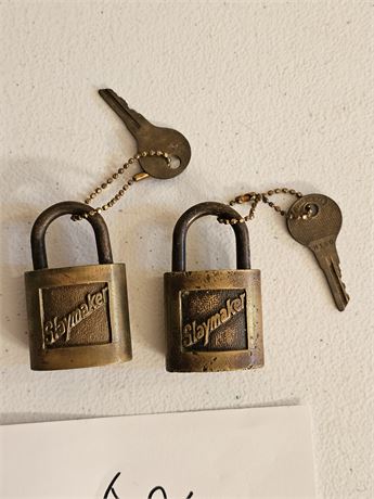 Vintage Slaymaker Pad Locks with Keys