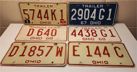 6 Ohio License Plates