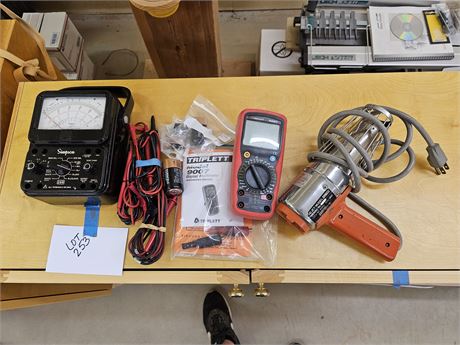 Mixed Electronics Lot: Triplett 9007 Meter / Simpson Volt Meter & More