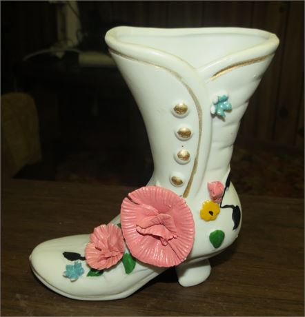 Porcelain Victorian Style Boot Vase