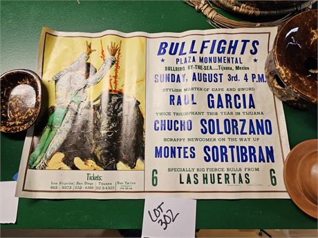 Tijuana Mexico Bull Fighting Event Poster