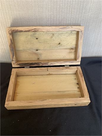 Wood Hinged Flip Open Trinket Jewelry Or Collectibles Storage Box