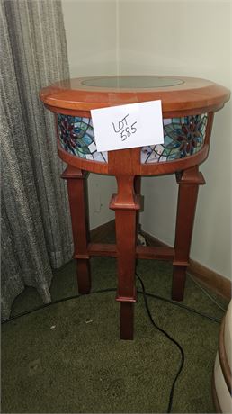 Light Faux Stain Glass Side Table