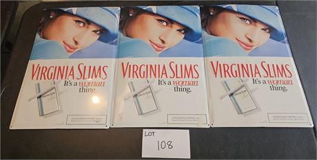 1996 Virginia Slims Original Metal Store Advertising Signs