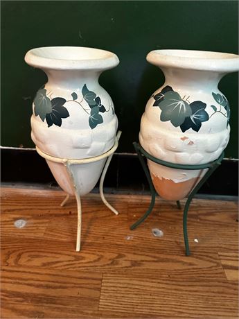 Cone Shaped Vases with Stands