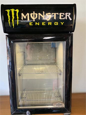 Monster Energy-Branded Mini Fridge - Powers On/Lights Up