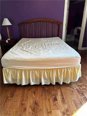 Stanley Furniture Cherry Wood Bed Frame, Tempurpedic Mattress and Boxspring