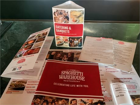 MEMORABILIA LOT - Spaghetti Warehouse Marketing & Menu Lot