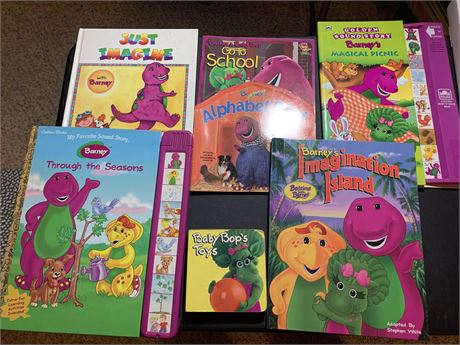 Vintage Barney Children's Book Lot