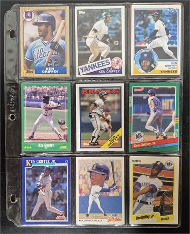 Ken Griffey Sr/Jr Card Lot