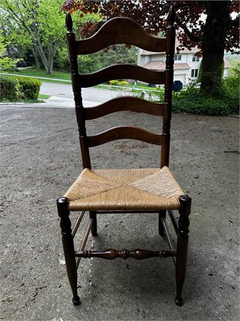 Wicker and Wood High back chair